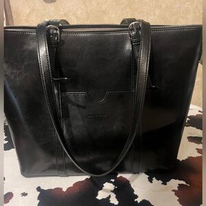 Vintage Bostanten Black Leather Tote/briefcase